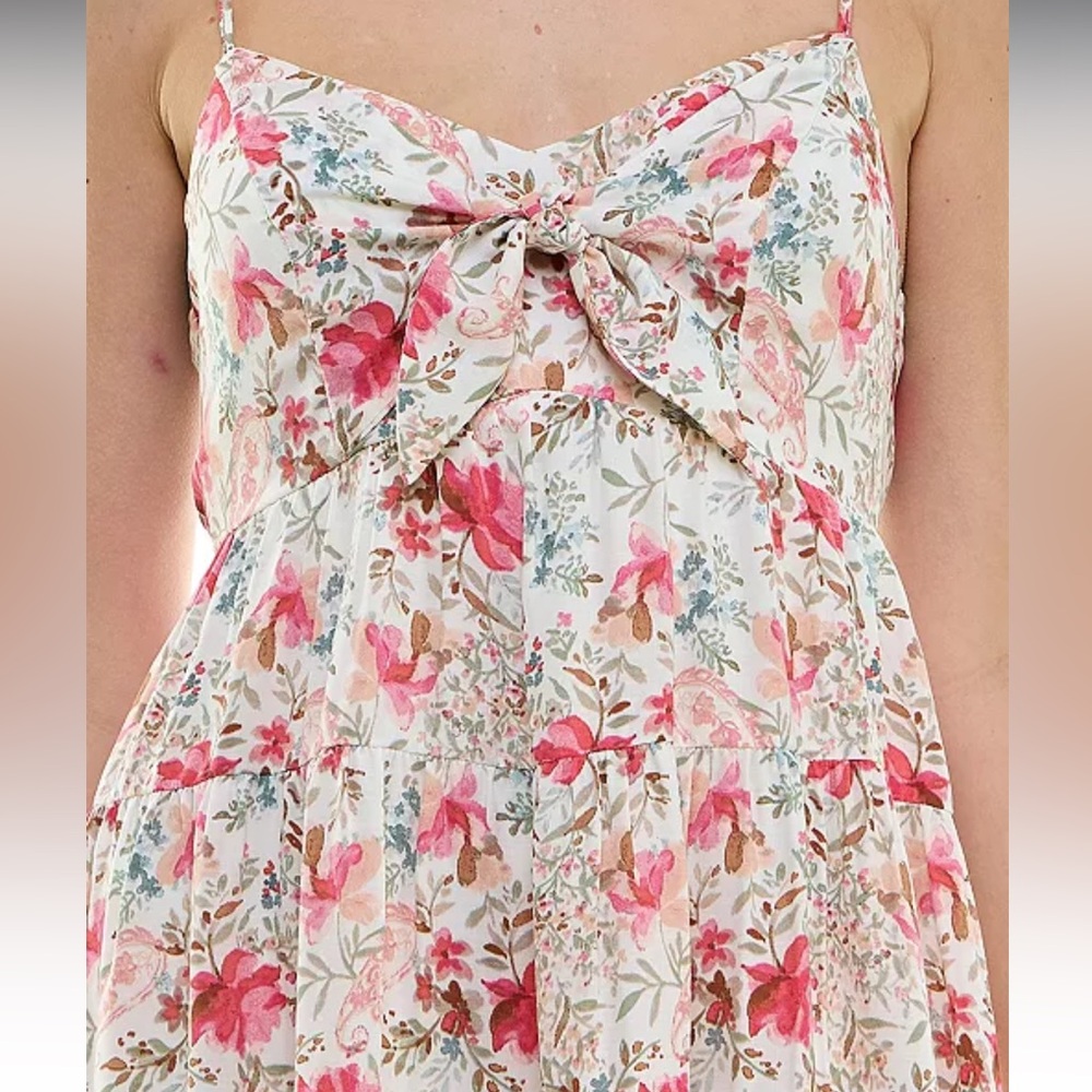 Trixxi Juniors' Floral Print Sleeveless Fit & Flare Dress size XL - Picture 4 of 9